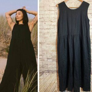 Conscious Clothing Backyard Jumpsuit Women XXL Black Lagenlook Sustainable Linen
